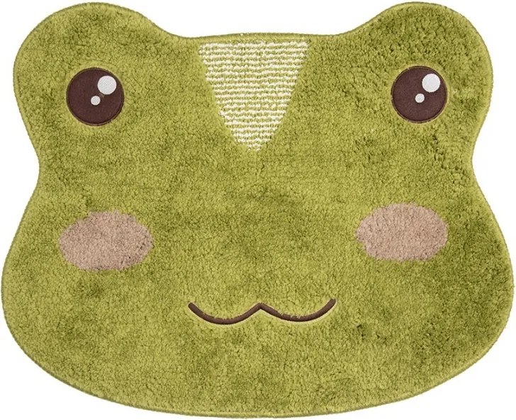 Zelená kúpeľňová predložka hlava žabky Frog - 60*48*1 cm