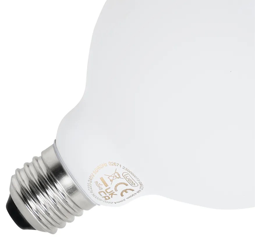 Sada 5 stmievateľných LED žiaroviek E27 G95 matné 4W 430lm 2200-4000K
