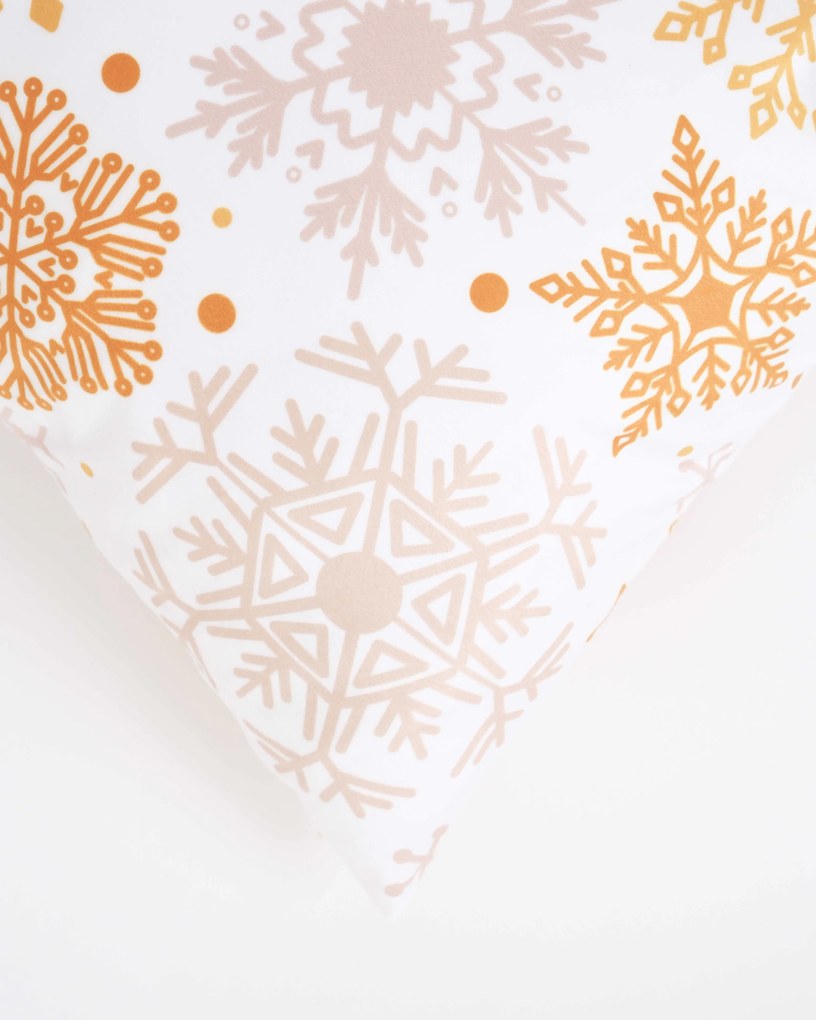 Vianočná obliečka na vankúš Velvet 40 × 40 cm - Mrazivé vločky biele