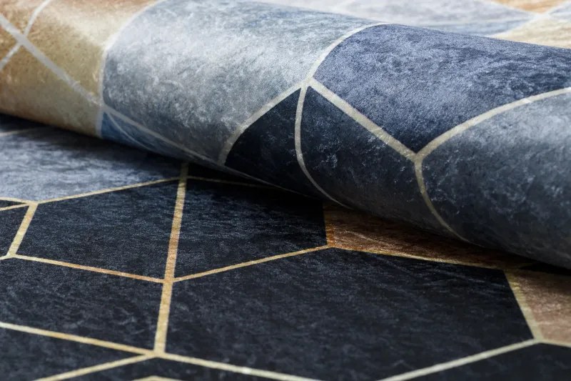 Kusový koberec ANDRE Geometric 1216, 80x150, modrá, chodba / predsieň, Dywany Łuszczów