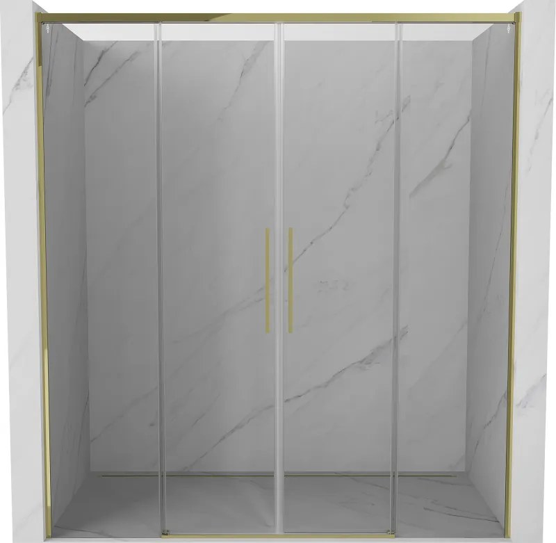 Mexen Rox, posuvné sprchové dvere 170 cm, číre sklo, zlatý profil, 8C2-170-002-50-00