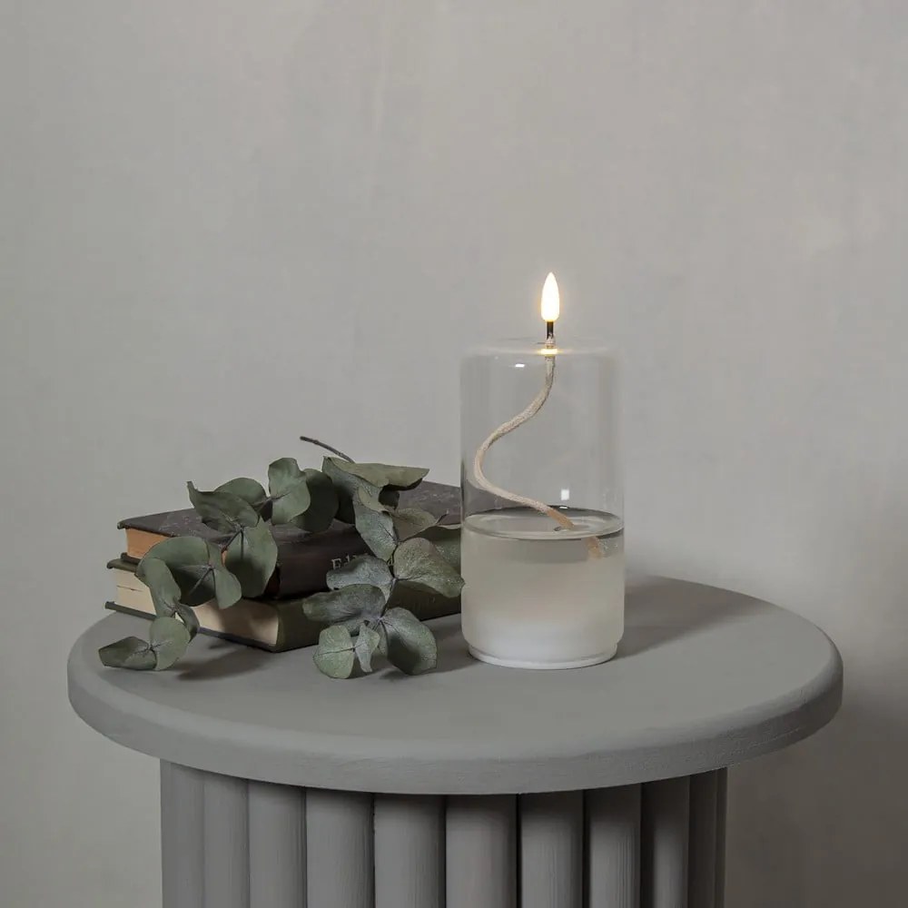 Biela LED sviečka v skle Star Trading Flamme Float, výška 17,5 cm