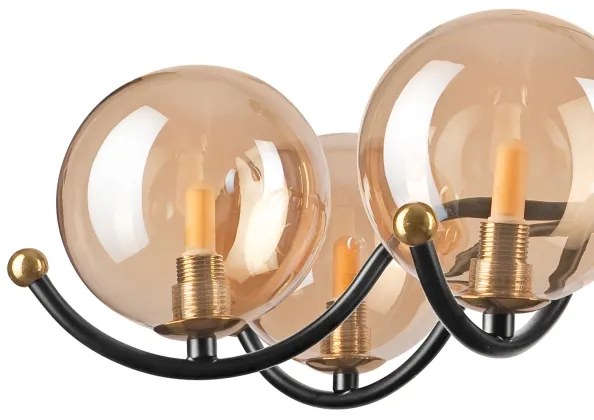 Luster na tyči GEORGIA 7xE14/5W/230V zlatá/dymová béžová