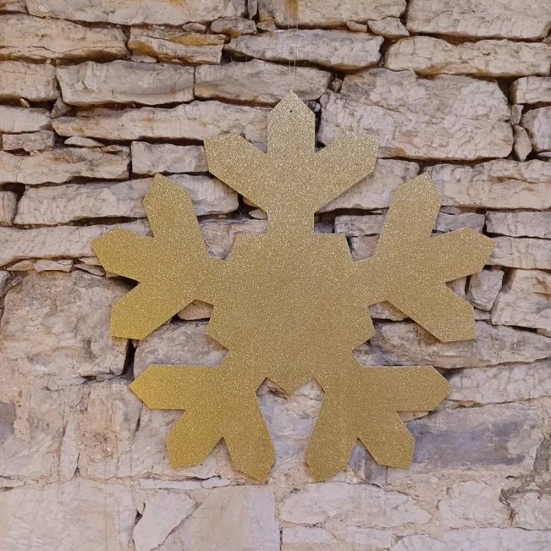 DECOLED Snehová vločka I, priemer 80 cm, zlatá