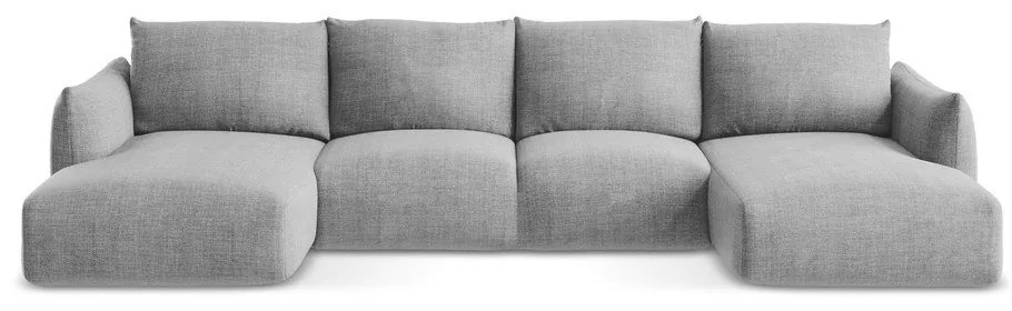 Svetlosivá rozkladacia rohová pohovka (do tvaru "U") Leila – Makamii