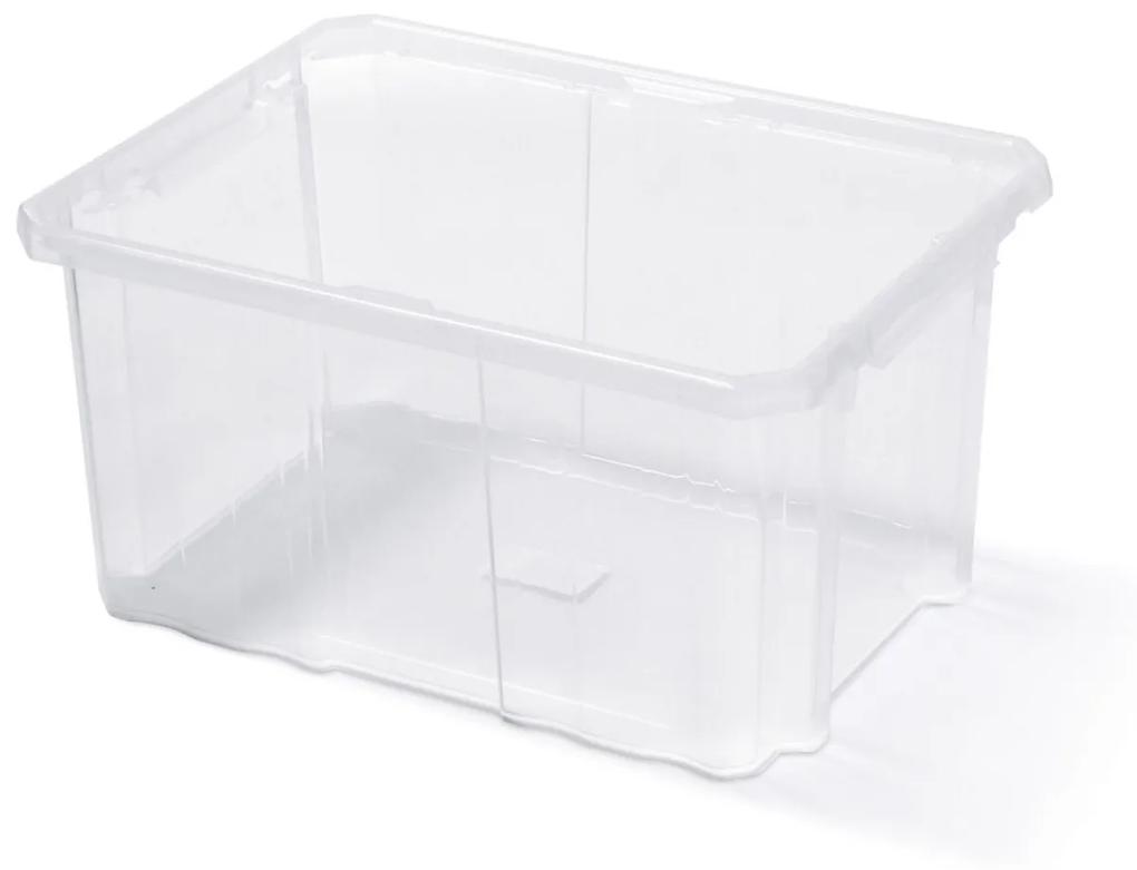 Plastový úložný box transparentný 60x40x26,5 cm