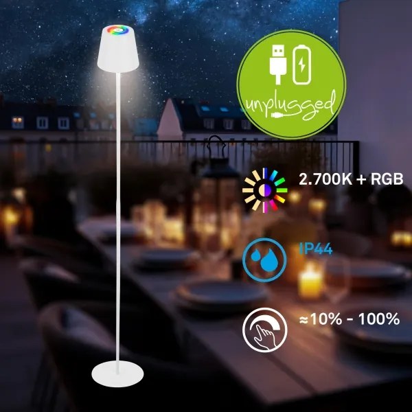 Briloner 1507016 - LED stmievateľná stojacia lampa KIKI 4,3W/5V IP44 2600 mAh biela