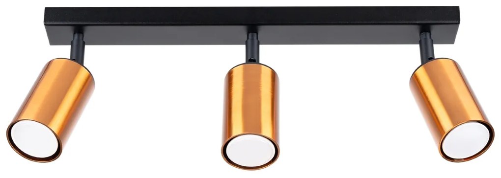 Bodové svietidlo Winx, 3x medené kovové tienidlo, (možnosť polohovania)