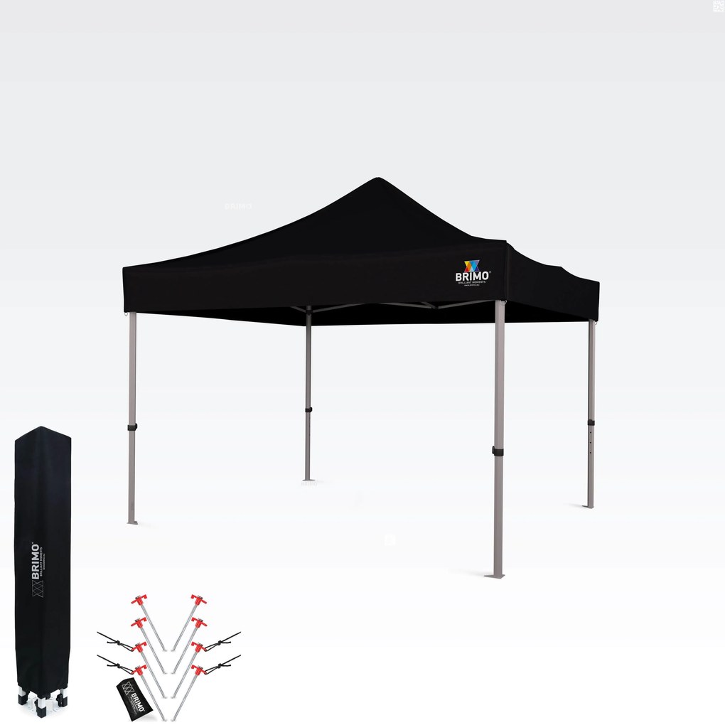 BRIMO Záhradný Altánok Skladací 3x3 m | Prémiová UV/PVC Ochrana | Pevná Konštrukcia BRIMO | Rýchle Skladanie Bez Náradia - bez stien - Čierna 35