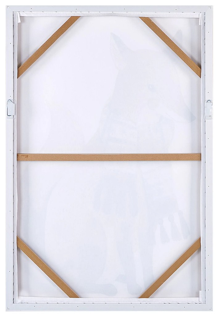 Zarámovaný obraz na plátne s motívom líšky 63 x 93 cm hnedý MUCCIA Beliani