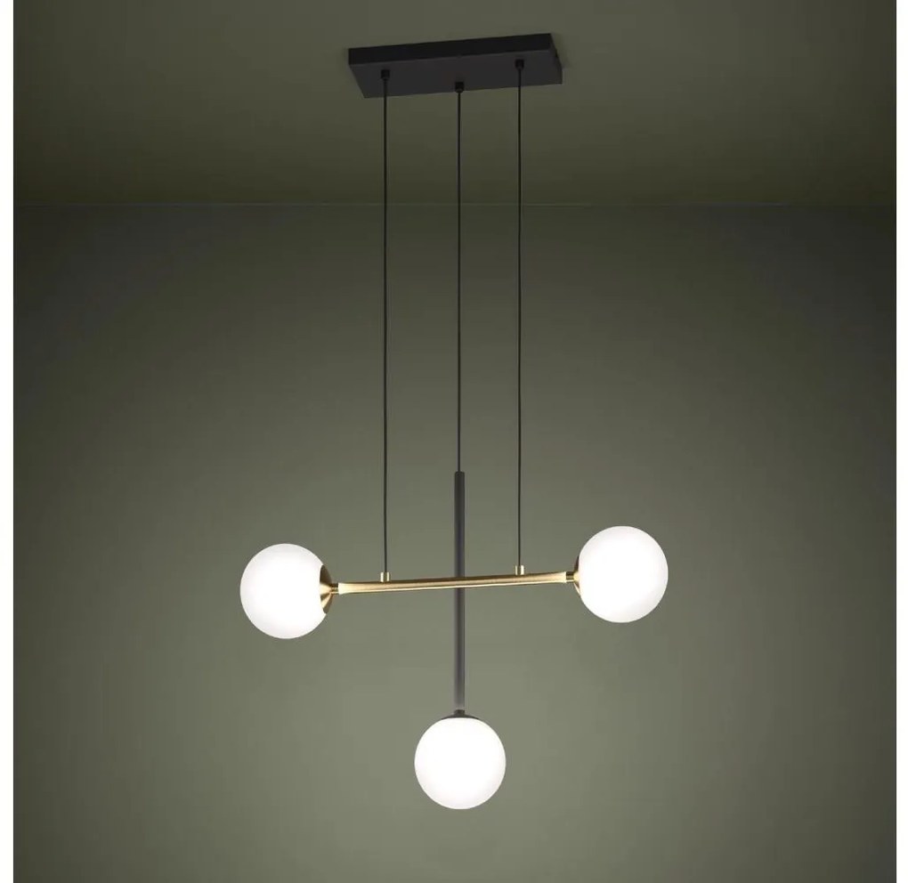 Eglo 390177 - Luster na lanku PAZ 3xE14/40W/230V zlatá/čierna