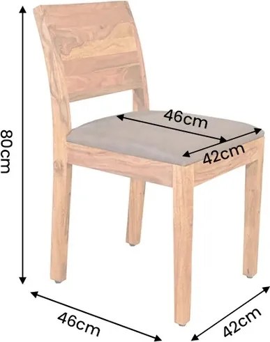 Dizajnová stolička Timber II Sheesham / hnedé mikrovlákno