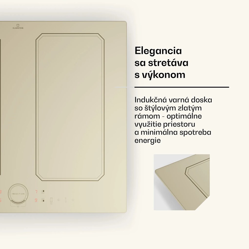 Klarstein Victoria 4 Flex, vstavaná indukčná varná doska, 7000 W, 2 x Flexzone, časovač