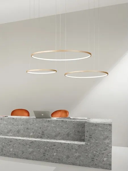 Ondaluce - LED stmievateľný luster na lane SOEL LED/28W/230V priemer 60 cm zlatý