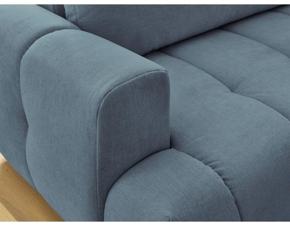 Modrá rozkladacia/s úložným priestorom rohová pohovka (pravý roh/do L) Fuji – Bobochic Paris