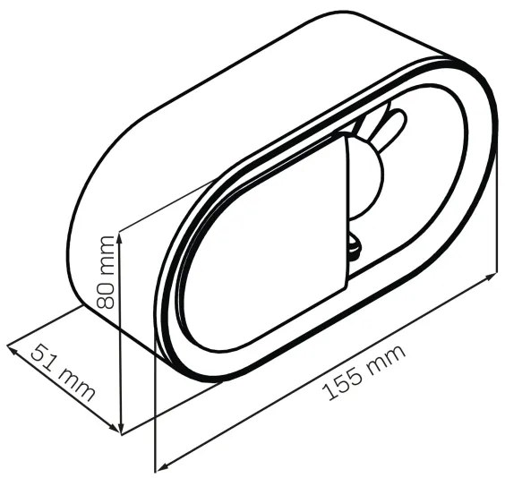 LED Stmievateľná nočná lampička s budíkom BUNNY LED/1,2W/5V 3000K