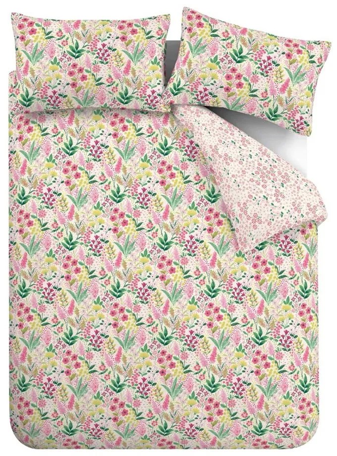 Ružové predĺžené obliečky na dvojlôžko 230x220 cm Tilly Floral – Catherine Lansfield