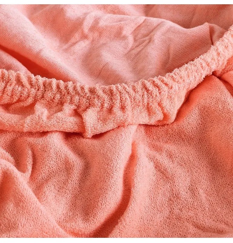 Plachta posteľná marhuľová froté EMI, Plachta 90 (100)x200