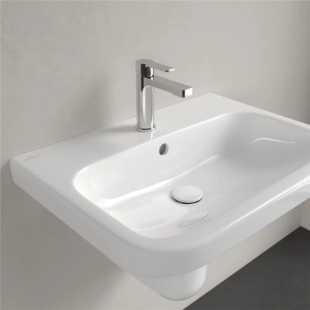 VILLEROY &amp; BOCH Architectura závesné umývadlo s otvorom, s prepadom, 650 x 470 mm, biela alpská, s povrchom CeramicPlus, 418865R1