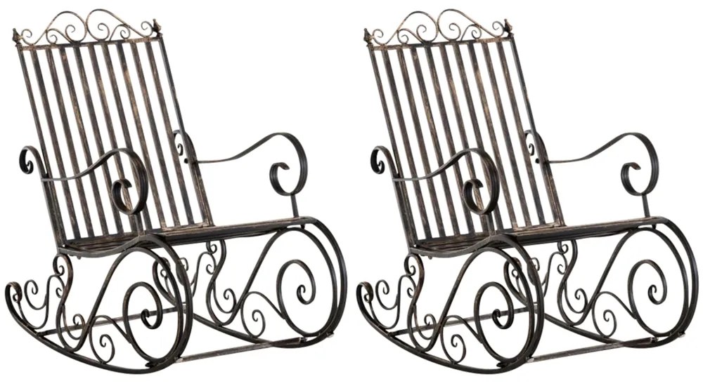 Kovové hojdacie kreslo Smile (SET 2 ks) - Bronzová