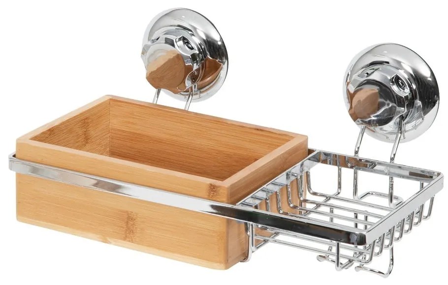 Bambusový nástenný košík s miskou na mydlo Compactor Spa