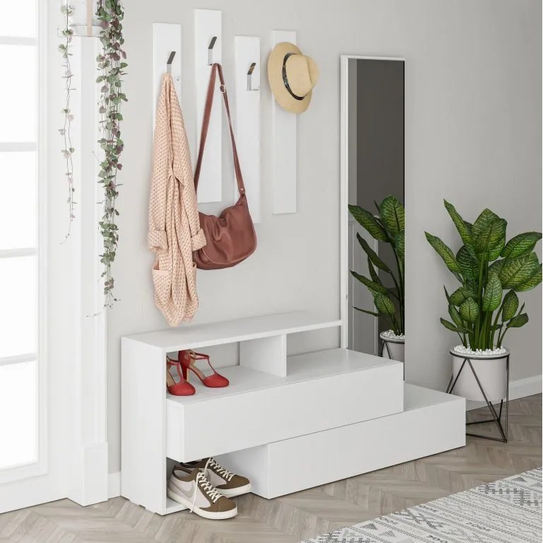 Predsieňová stena Houseland Ramda biela