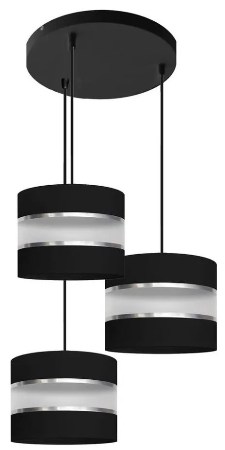 Luster na lanku HELEN 3xE27/15W/230V čierna
