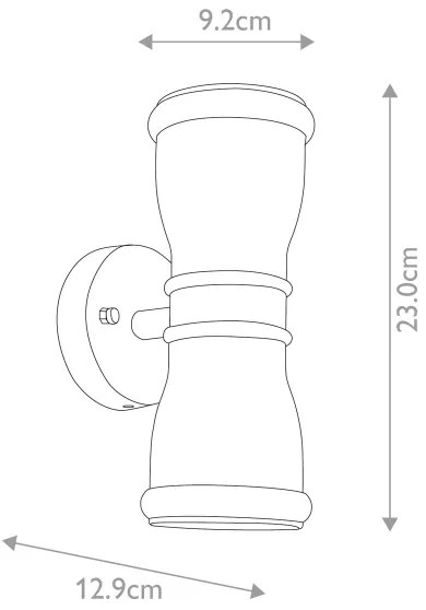 Elstead GZH-MALV - LED Vonkajšie nástenné svietidlo MALVERN 2xGU10/7W/230V IP44