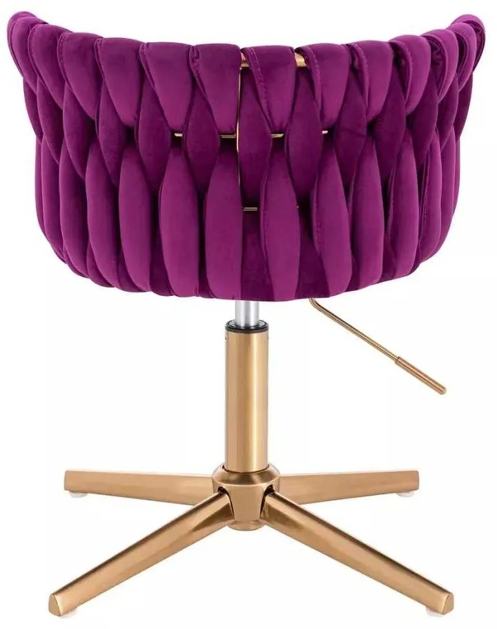 LuxuryForm DESIGN Stolička LYON VELUR na zlatom kríži - fuchsia