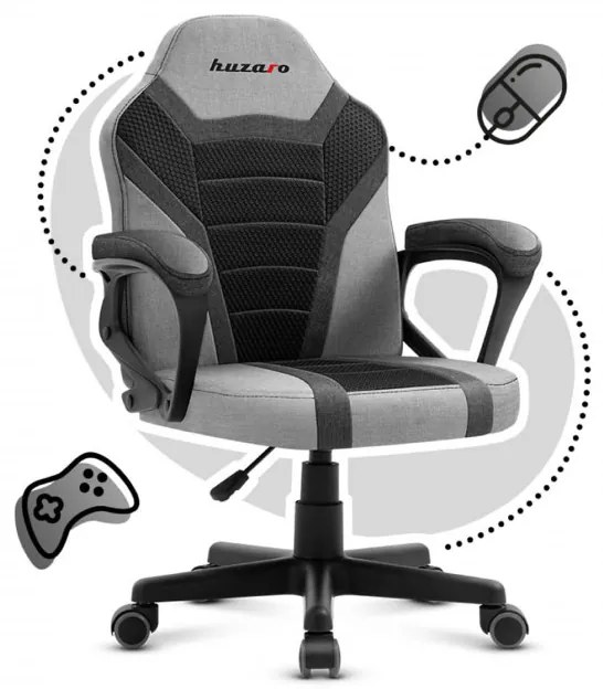 Detská herná stolička Ranger - 1.0 sivá mesh