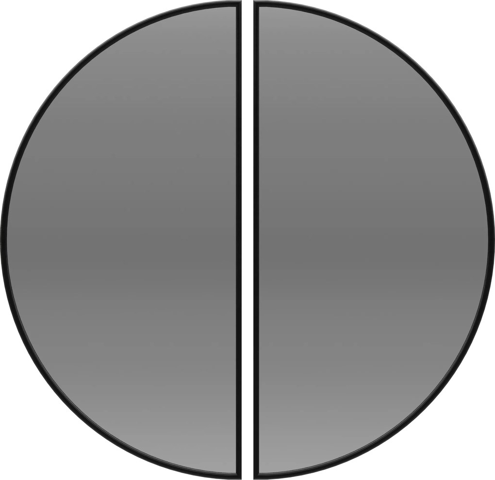 Sada dvoch zrkadiel Hilda polovica kolesa v čiernom ráme Mdf Slim Fi 200 cm