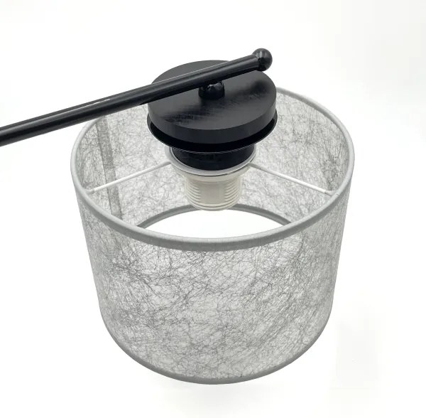 Luster na reťazi ROSA 5xE27/60W/230V čierna/šedá