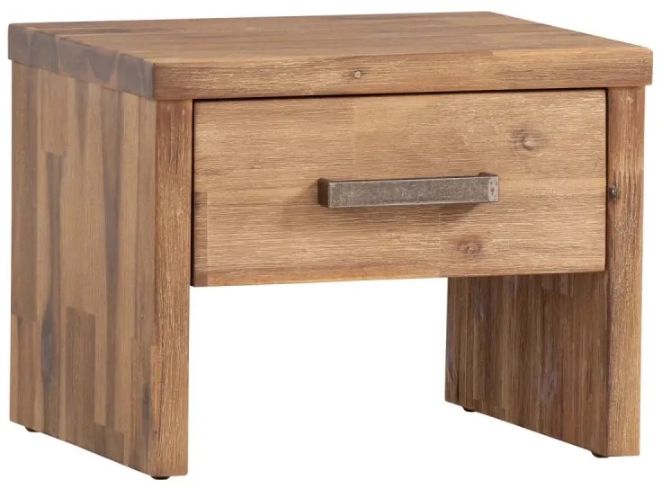 furniture-nabytek.cz - Masívny nočný stolík Albury z kartáčovanej akácie, lakovaný – prírodná farba