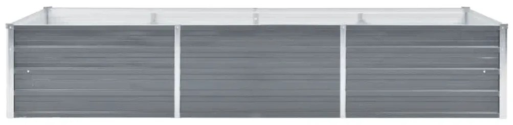 Vyvýšený záhradný záhon, pozinkovaná oceľ 240x80x45 cm, sivý