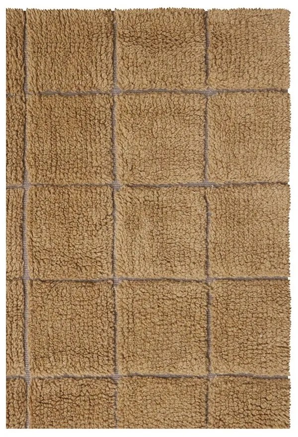 Okrovožltý ručne tkaný vlnený behúň 80x230 cm Mosaic Ochre – Lorena Canals