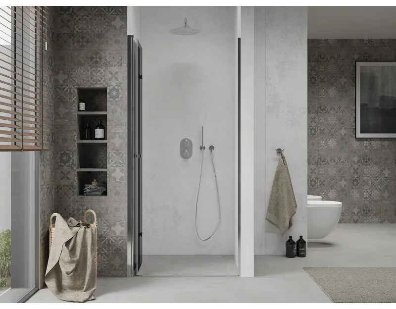 Mexen Lima, skladacie sprchové dvere do otvoru 100 x 190 cm, 6mm šedé sklo, chrómový profil, 856-100-000-01-40