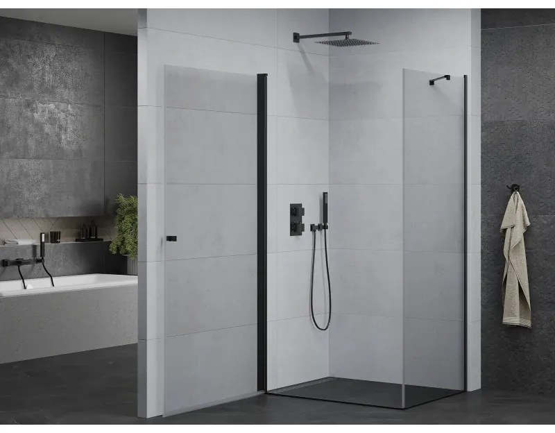Mexen Pretoria sprchovací kút 80x90cm, 6mm sklo, čierny profil-číre sklo, 852-080-090-70-00