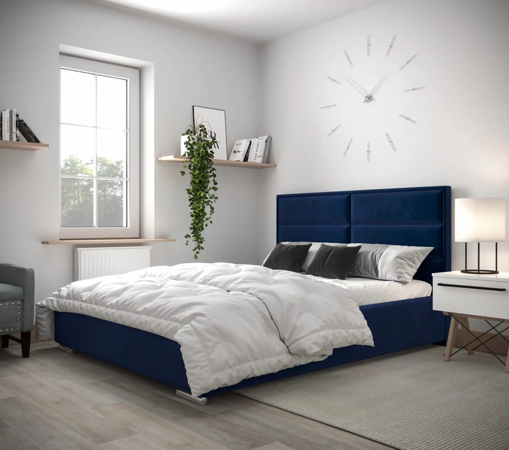 Moderná čalúnená posteľ NEVADA - Drevený rám,140x200