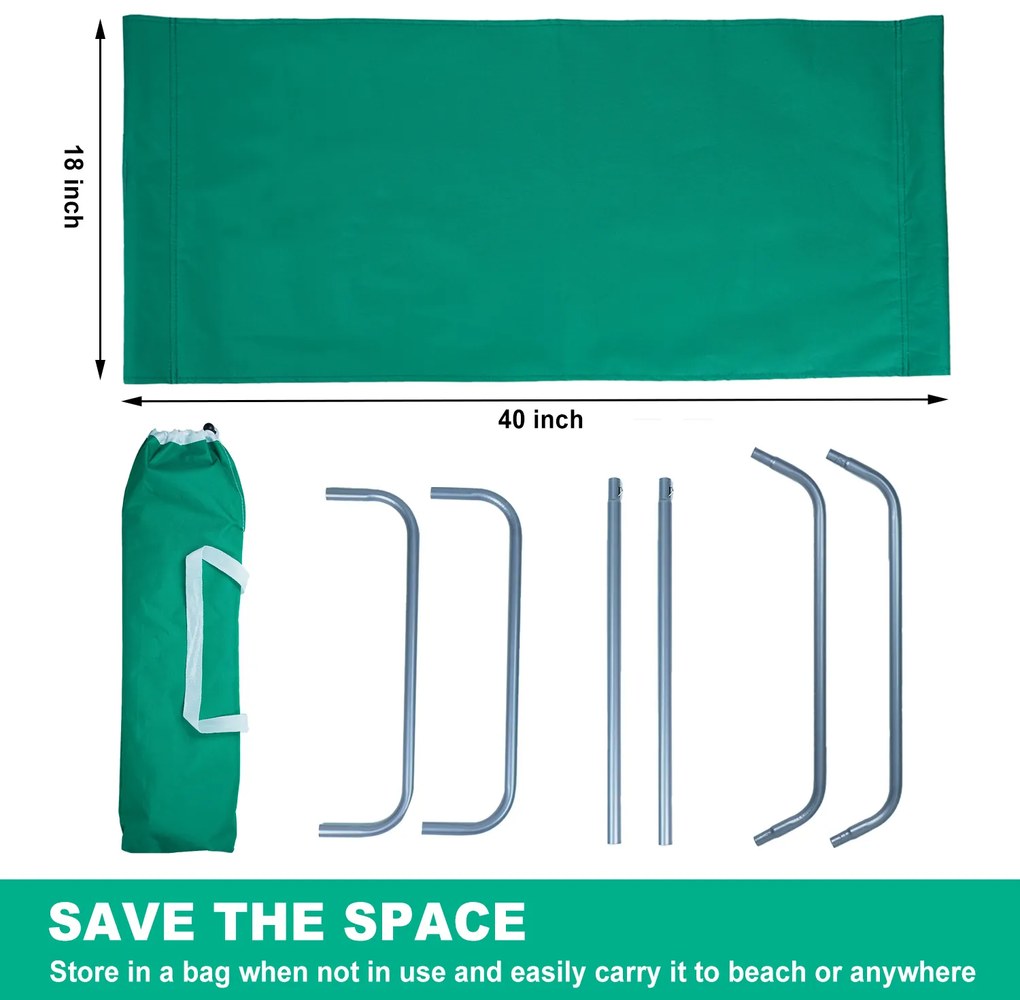 Skladacie plážové ležadlo SAND, zelené