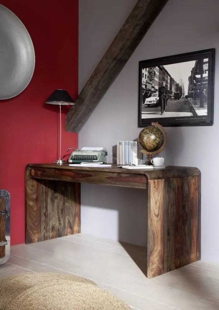 Bighome - PLAIN SHEESHAM Písací stôl - drevená pracovná doska 150x70 cm, palisander