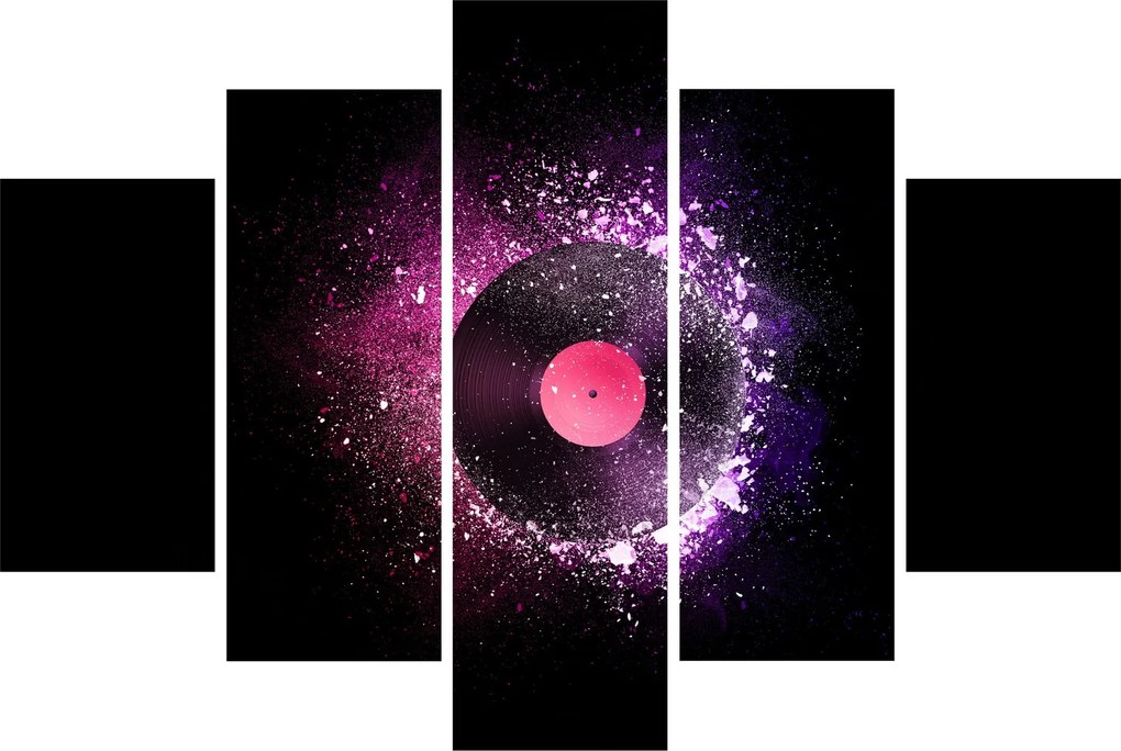 Obraz - Vinylová doska v ružovo-fialových (150x105 cm)