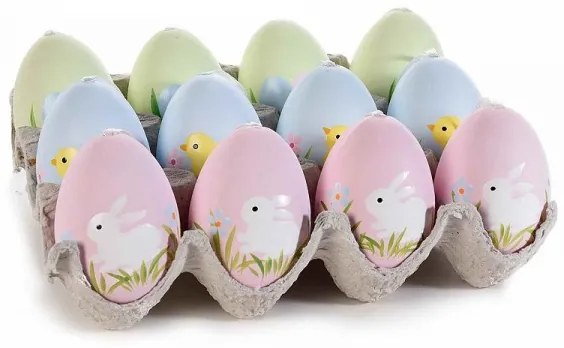 Set farebných veľkonočných vajíčok 12 ks