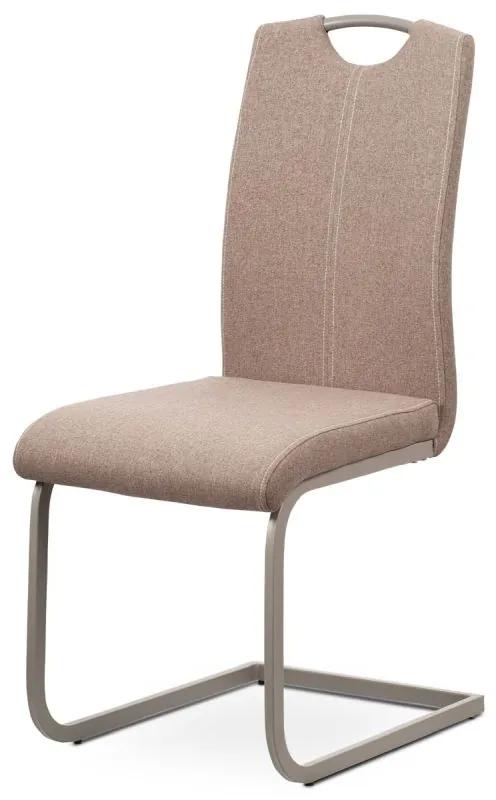 Jedálenská stolička v modernom štýle v krémovej látke