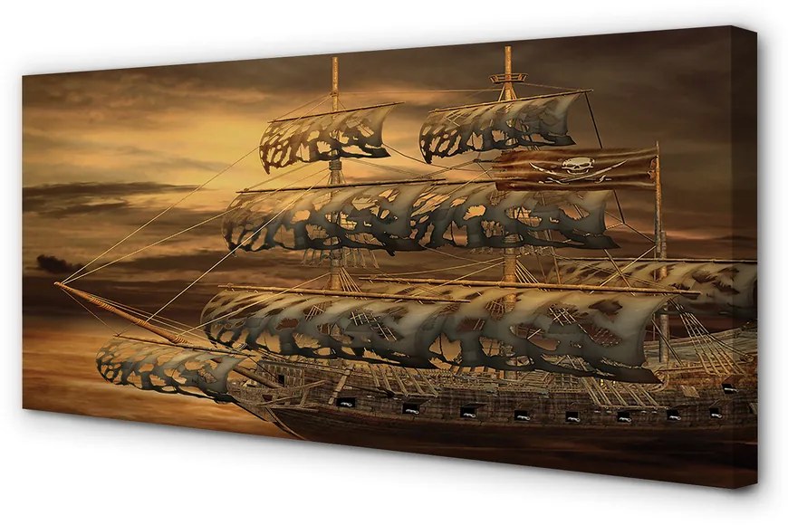 Obraz canvas morská loď mraky 125x50 cm