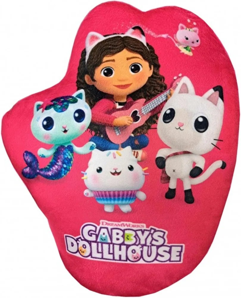 Obojstranný tvarovaný 3D vankúš Gábinin kúzelný domček - Gabby's Dollhouse - 38 x 32 cm