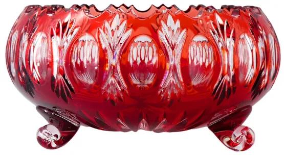 Bohemia Crystal Brúsená trojnožka Dandelion 230mm červená