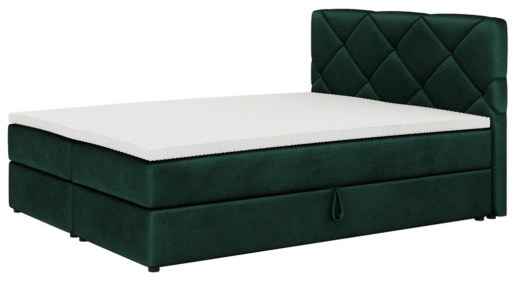 Kontinentálna posteľ 180x200 cm Karum Comfort (tmavozelená) (s roštom a matracom). Vlastná spoľahlivá doprava až k Vám domov. 1056037
