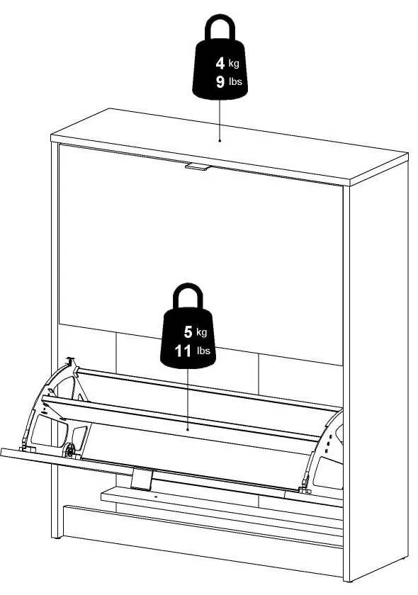 Sivá výklopná skrinka na topánky Shoes – Tvilum
