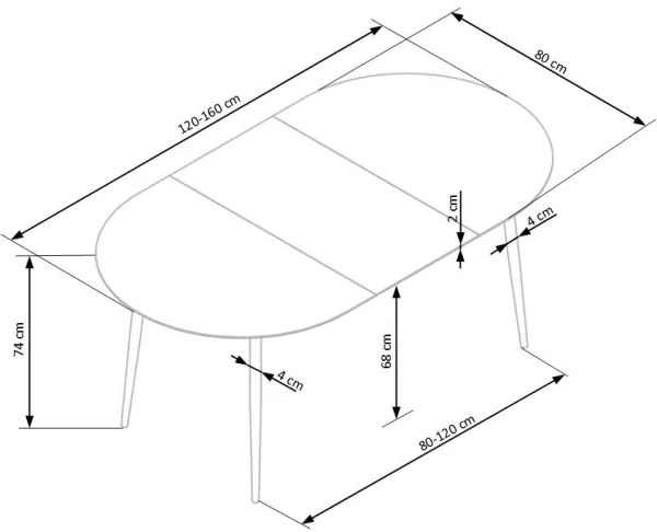 Jedálenský stôl BALNOR dub/čierna