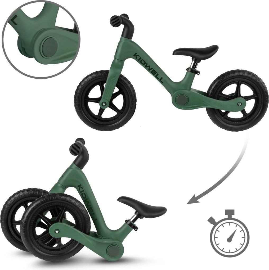 Skladacie detské odrážadlo Kidwell FLEX – ľahké 2,9 kg, CLICK & FOLD, EVA kolesá